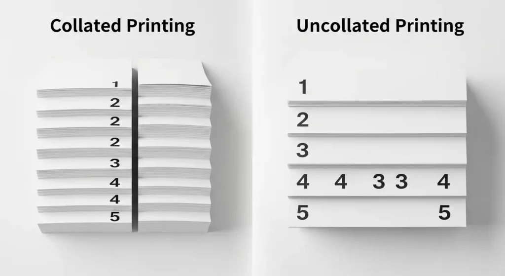 Collated vs Uncollated Printing