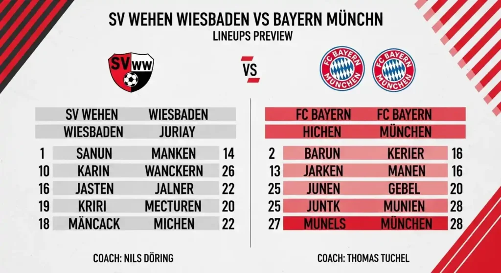 SV Wehen Wiesbaden vs Bayern Munich Lineups Preview